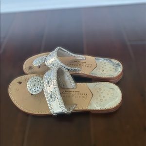Palm Beach sliver flip flops size 6